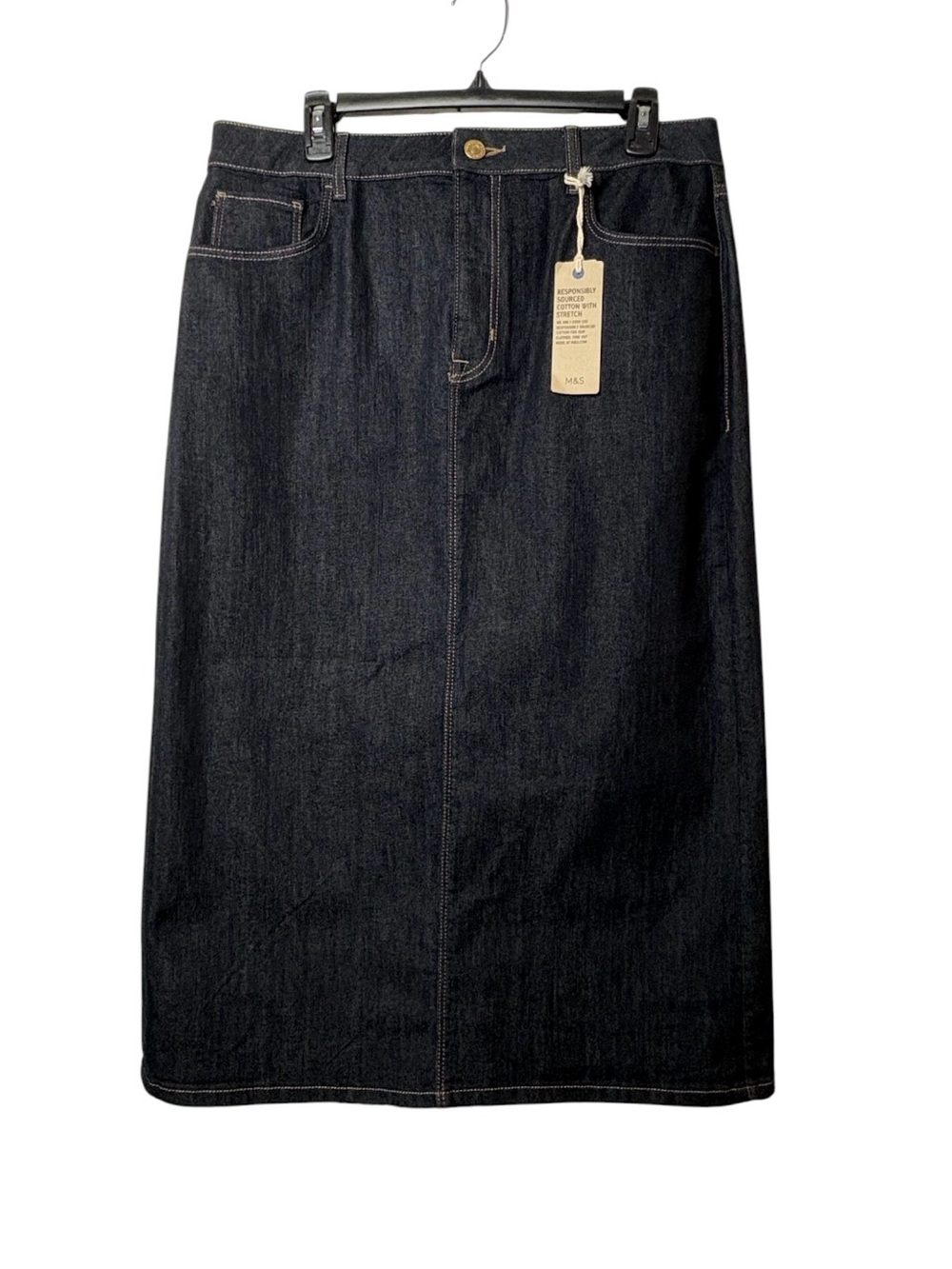Dark Indigo Denim Pencil Skirt